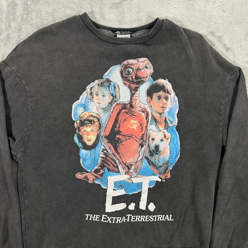 ET The Extra-Terrestrial x ZARA Pullover Sweatshirt Small Black Graphic Movie